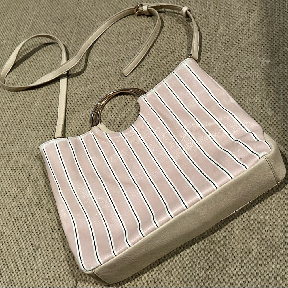 Pre-Owned Women’s Bag / LC Lauren Conrad / Beige Stripe Round Handle Purse